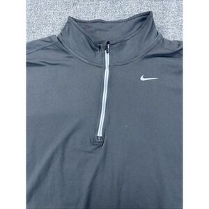 NIKE Dri-Fit Element Half Zip Running Pullover Shirt Men's L Heather Gray Hiking